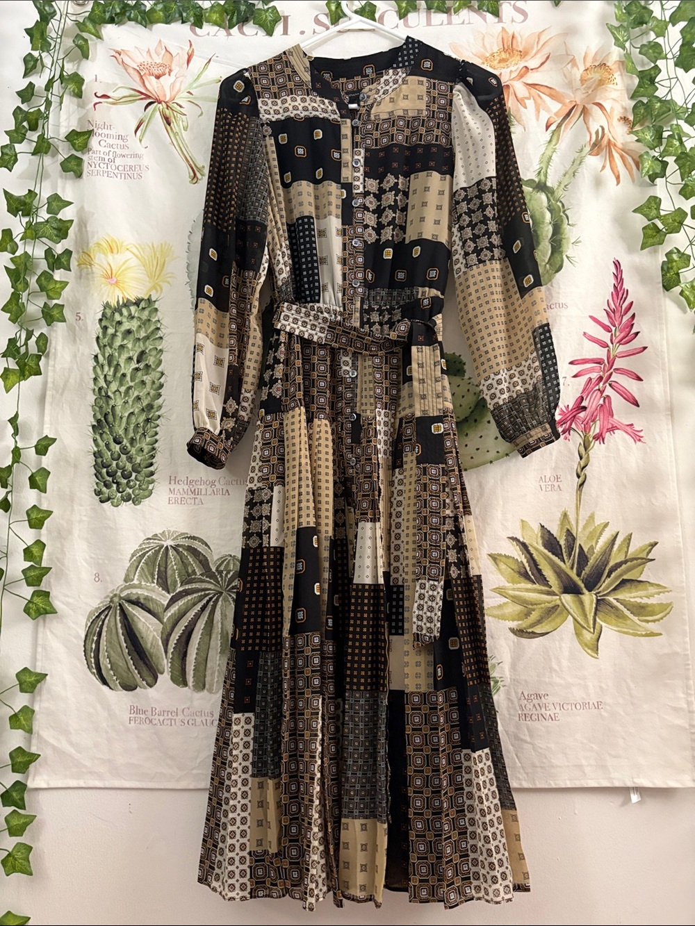 NWOT Banana Republic pleated patchwork Dress XS